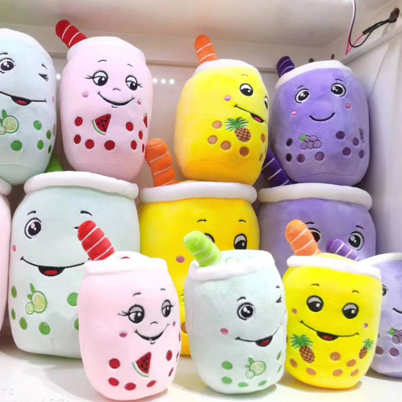 Cross-border foreign trade cute plush multi-expression and multi-color plush milk tea 15cm and 20cm expression milk tea