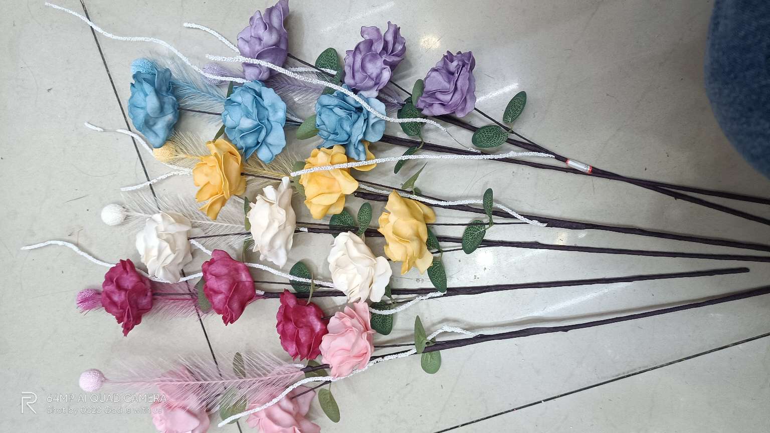 Dried flower reeds, roses, peonies, artificial PE decorative flowers, wedding craftsmanship details Picture
