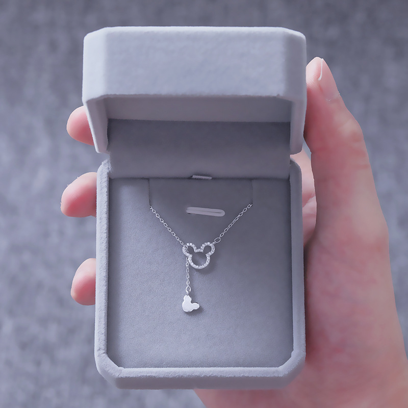 Hollowed-out four-leaf clover pendant necklace, collarbone chain, stud earrings, stainless steel seven-color chain wholesale 16 Specification image