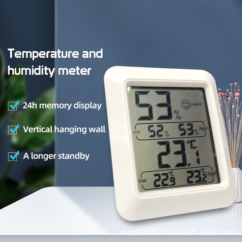 New digital display household electronic temperature and humidity meter, magnetic large-screen temperature and humidity sensor, greenhouse hygrometer for indoor use details Picture