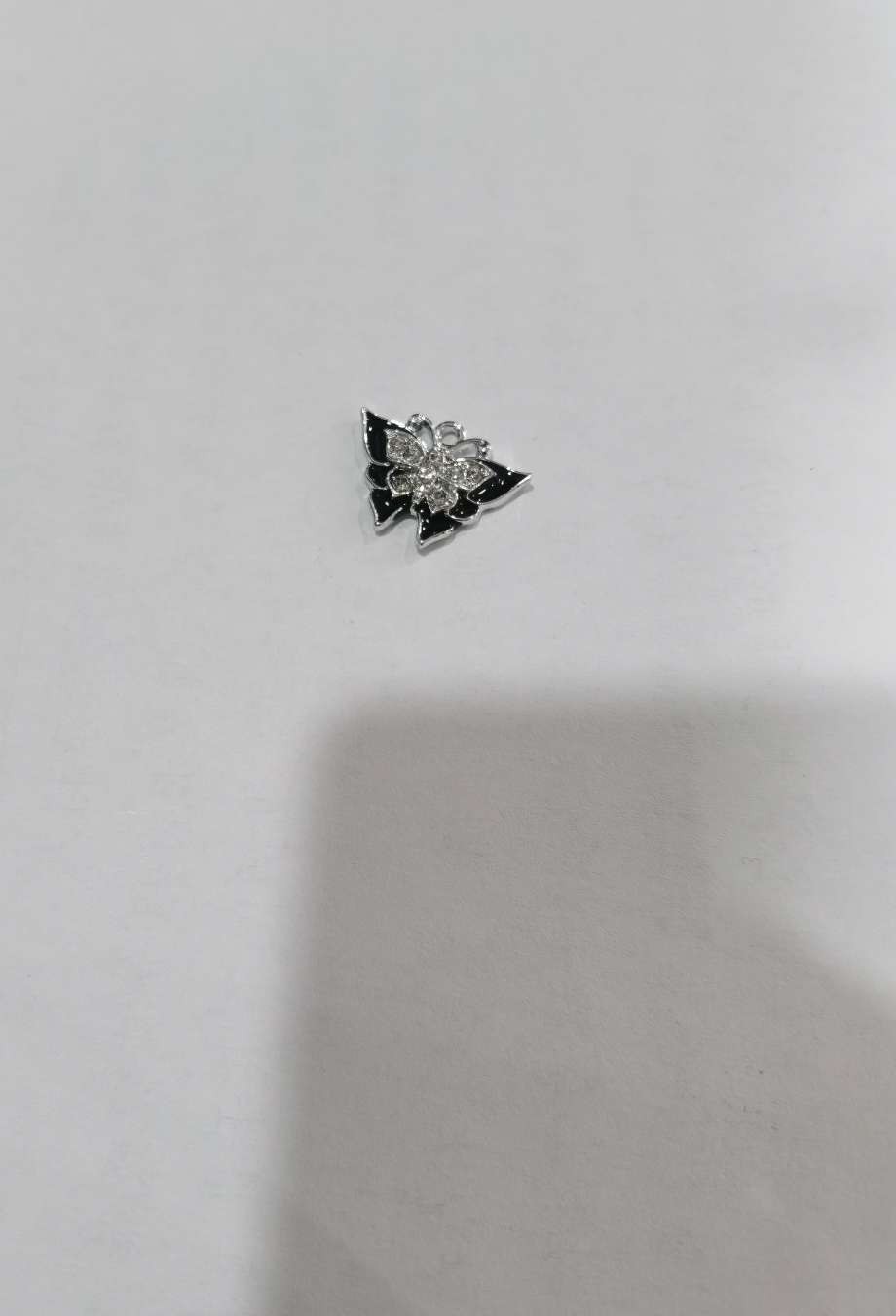 创意个性镂空镶钻蝴蝶保色UV吊坠diy手工耳饰耳环合金配件 