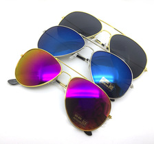 眼镜厂供应太阳眼镜 蛤蟆墨镜 镀膜彩色镜片金属太阳镜