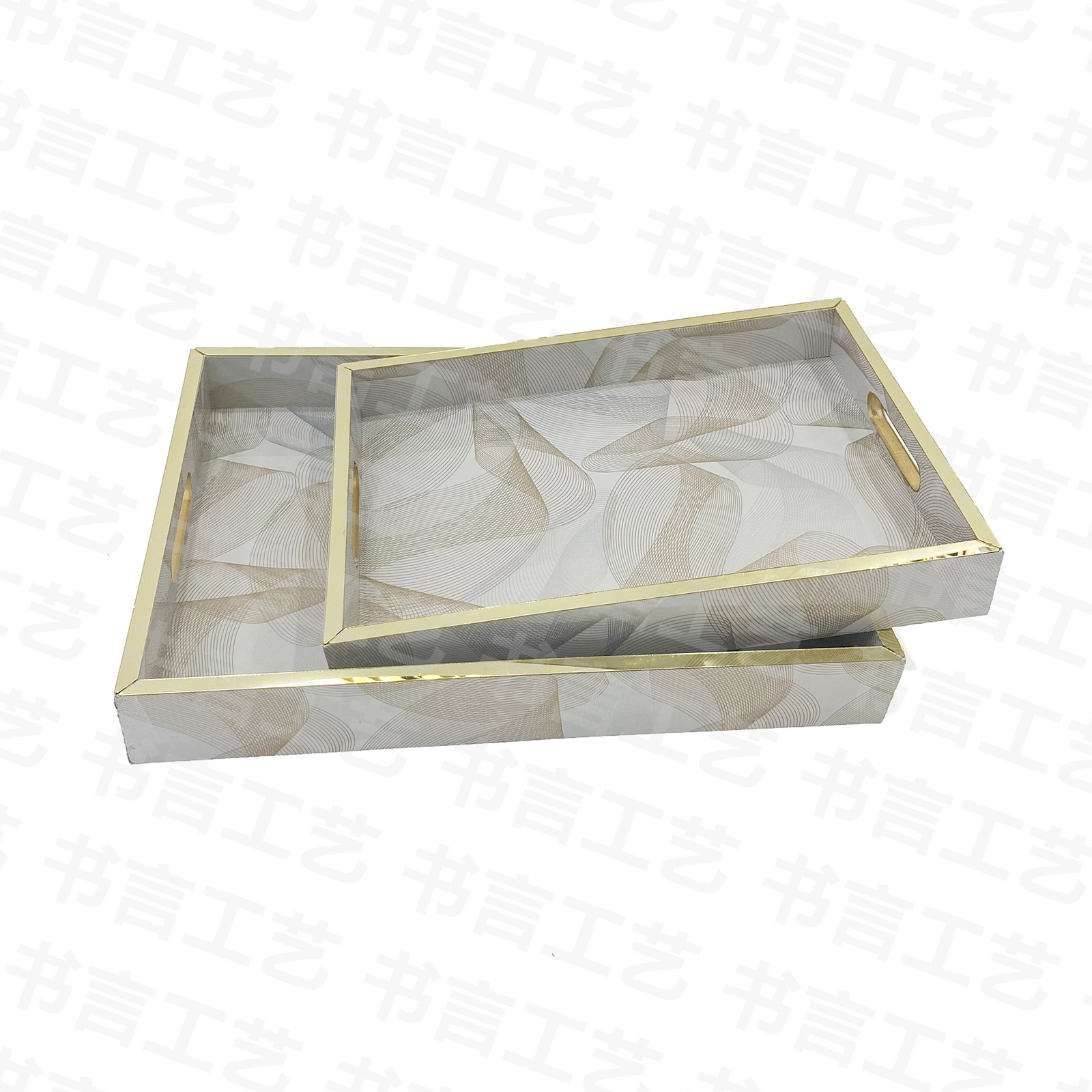 长方形两件套水果盘 茶水盘 蛋糕盘 餐厅客厅收纳盘子 家居装饰品