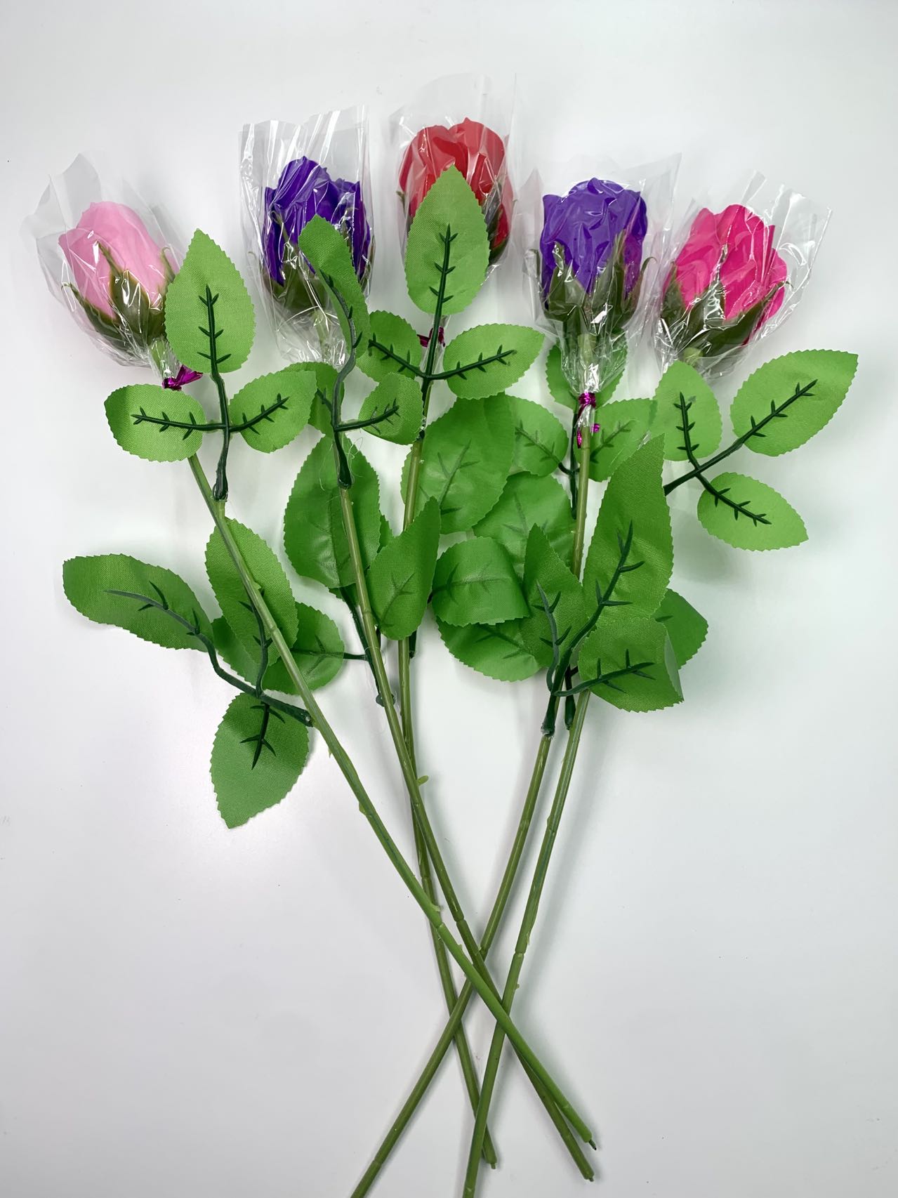 Multi-color simulation creative soap flowers, single wholesale soap flowers, Qixi Festival Valentine's Day gifts, eternal flowers, single rose stems with beads details Picture