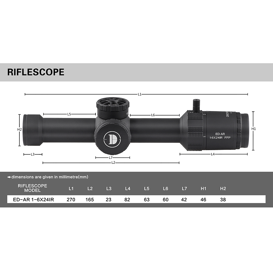 DISCOVERY ED-AR 1-6X24IR FFP 2022 New Speed-Aiming Front Telescope details Picture