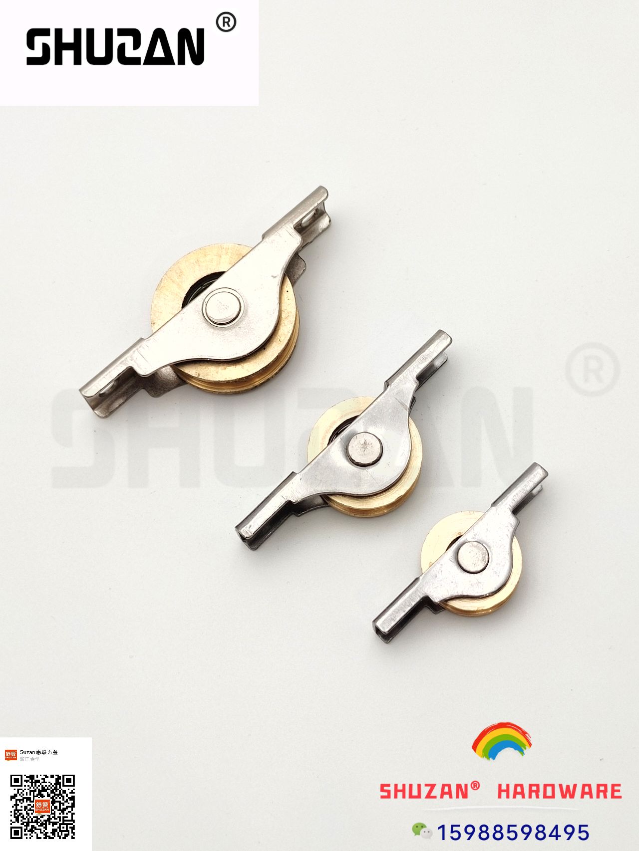The hardware pulleys, such as the Shuzan sliding wheels, are sturdy and durable. The sliding door pulleys, glass doors and cabinet doors are suitable for special supply for foreign trade details Picture