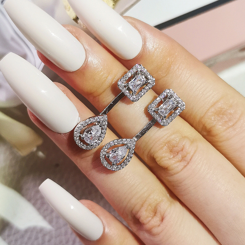 New multi-color square long zircon for cross-border trade, European and American fashion Application Scenario