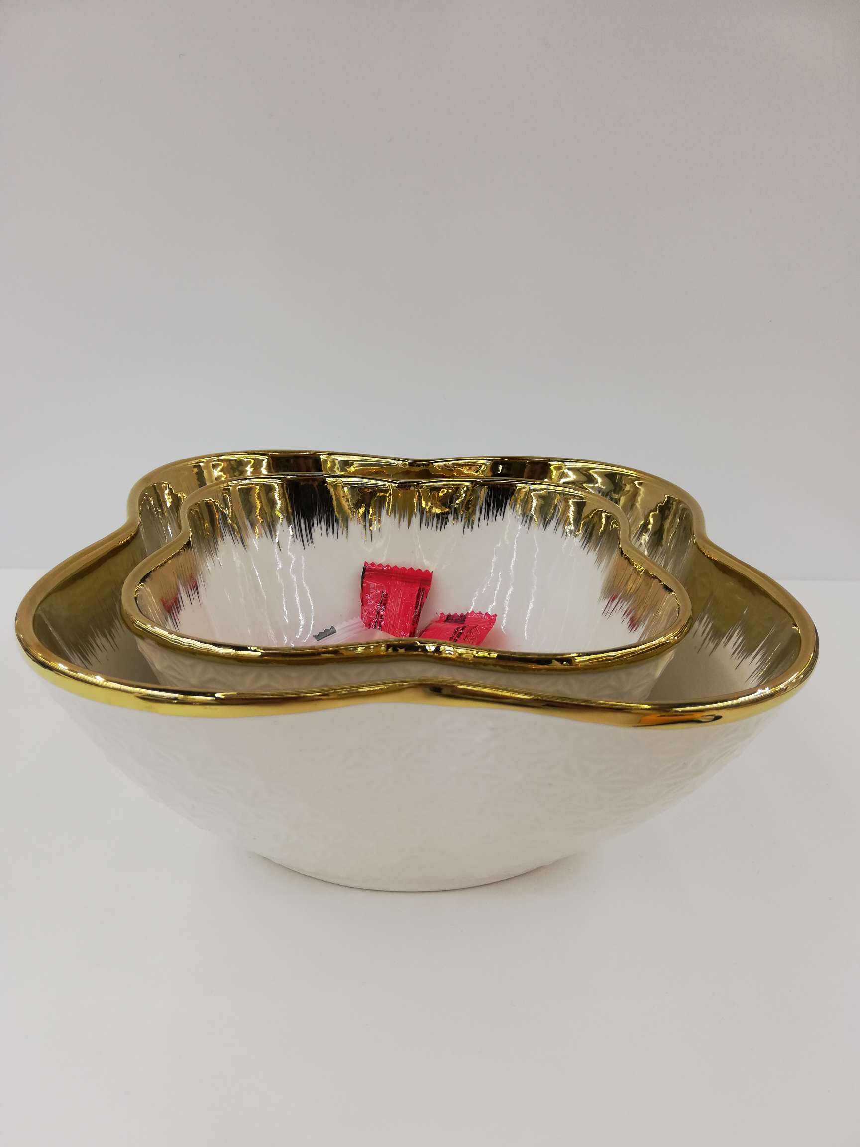 外贸热销款四方花碗新款镀金边浮雕陶瓷碗花碗详情图4