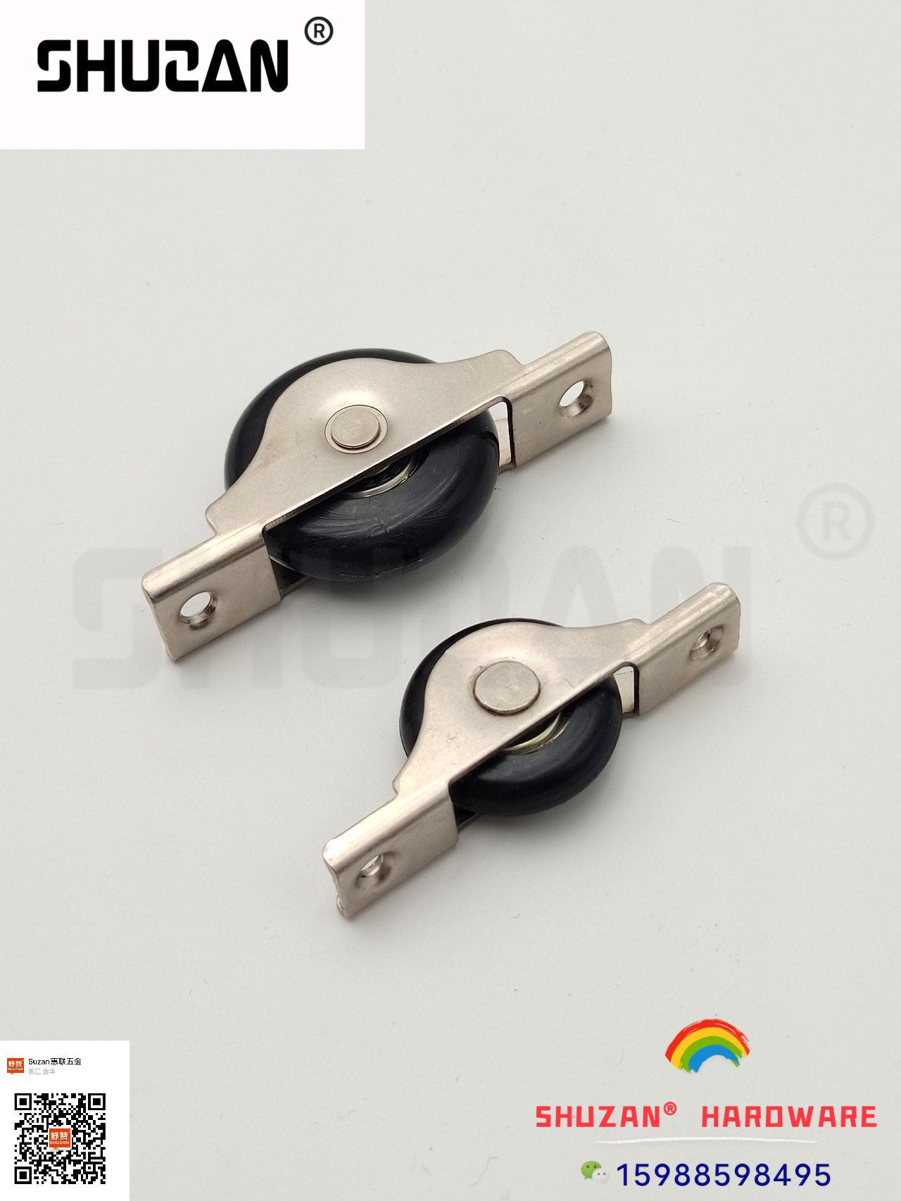 The Shuzan sliding wheel hardware pulley is sturdy and durable. The sliding door pulley can be flexibly pulled. It is suitable for glass doors and cabinet doors