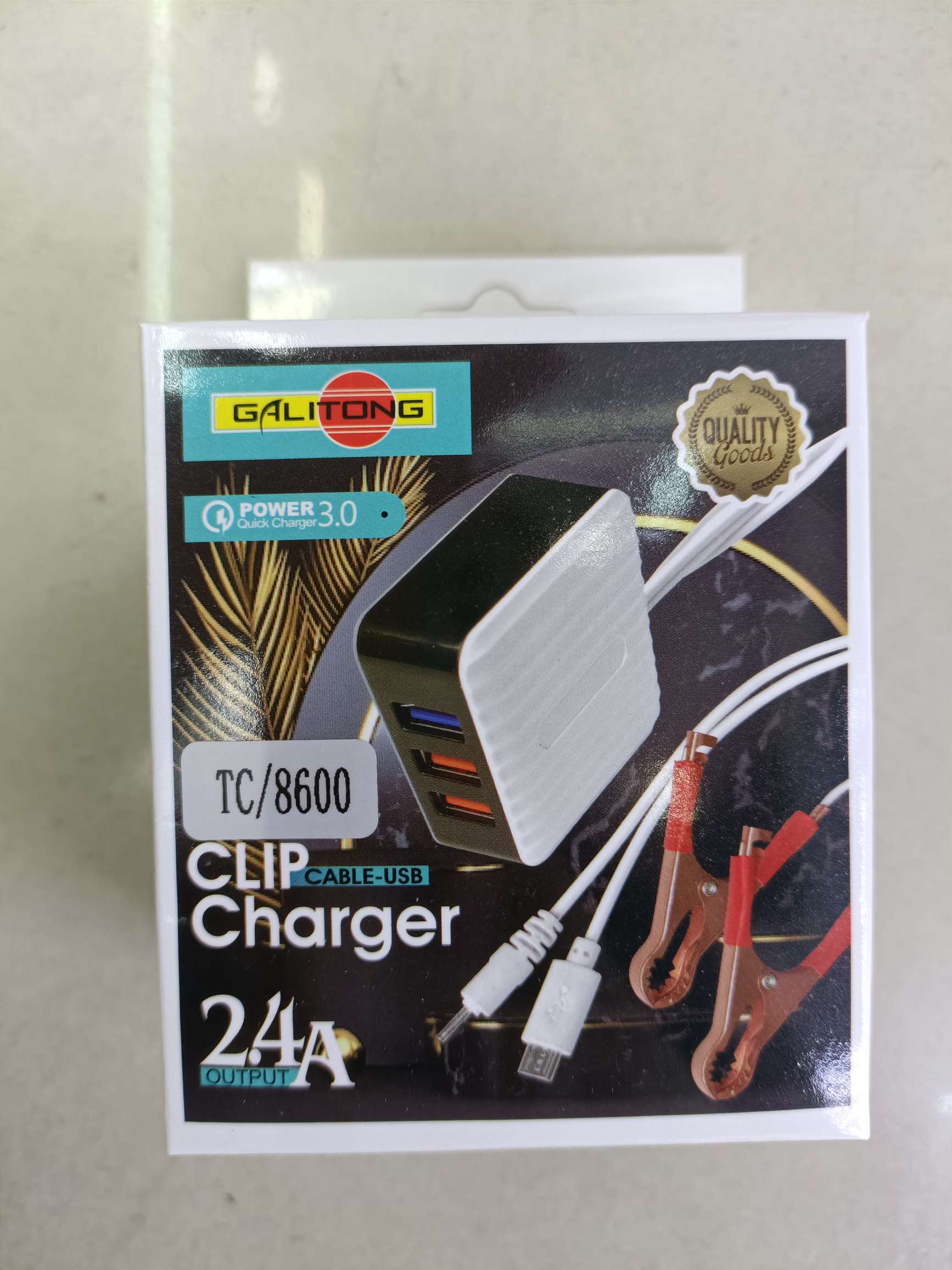 Square 3USB doble clip rojo para cargador de teléfono con clip de carga detail image 2