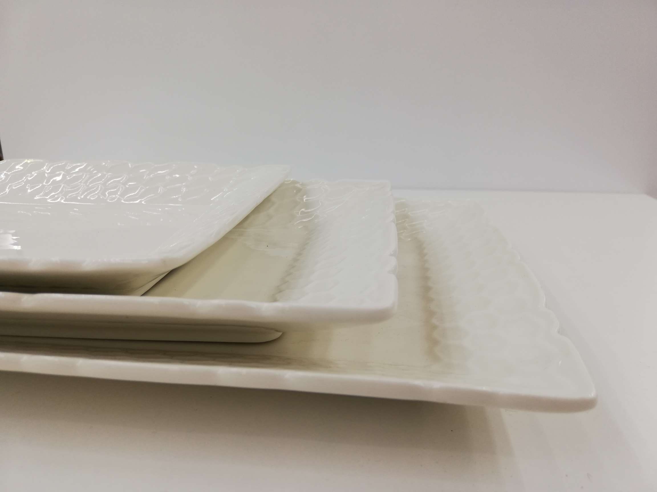 外贸热销纯白长方盘蜂窝盘12寸14寸16寸陶瓷盘详情图6