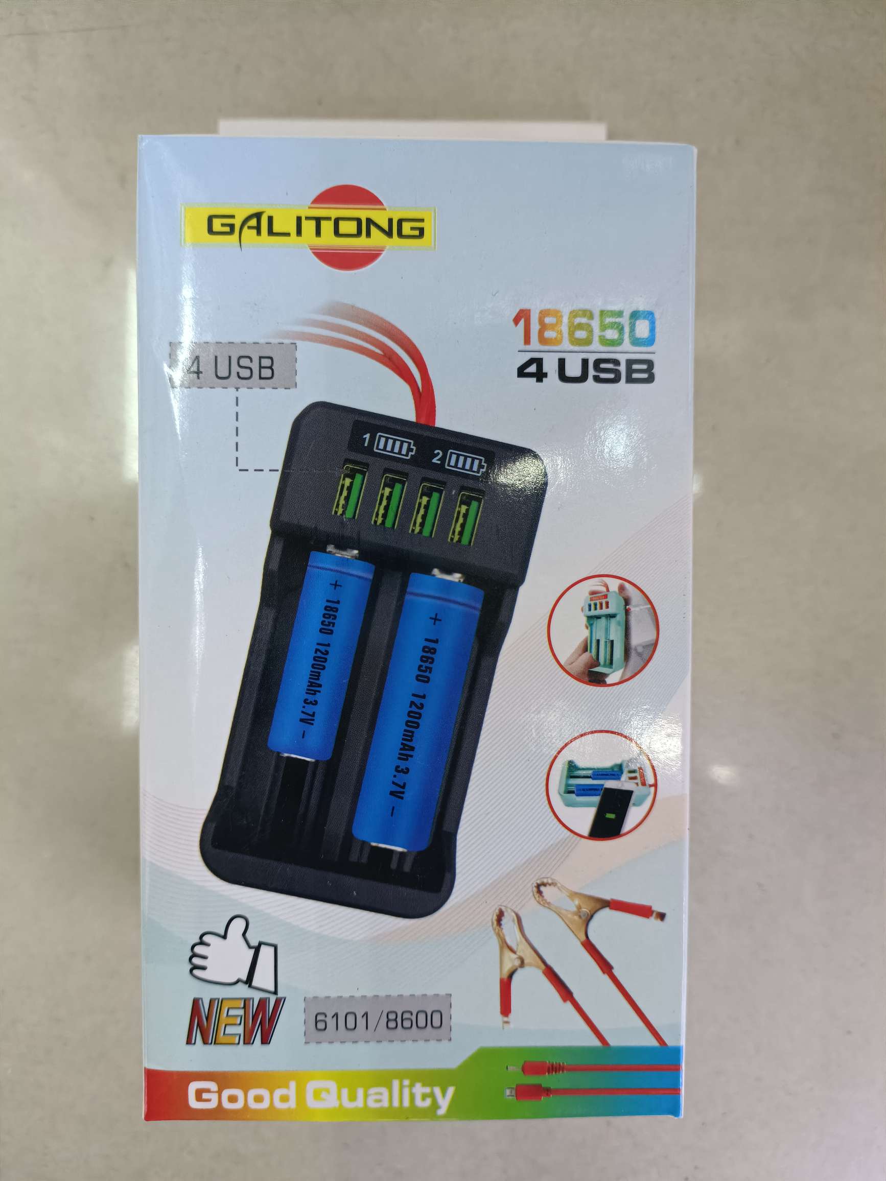 4USB وضع البطارية مع شاحن المشبك الأحمر المزدوج detail image 2