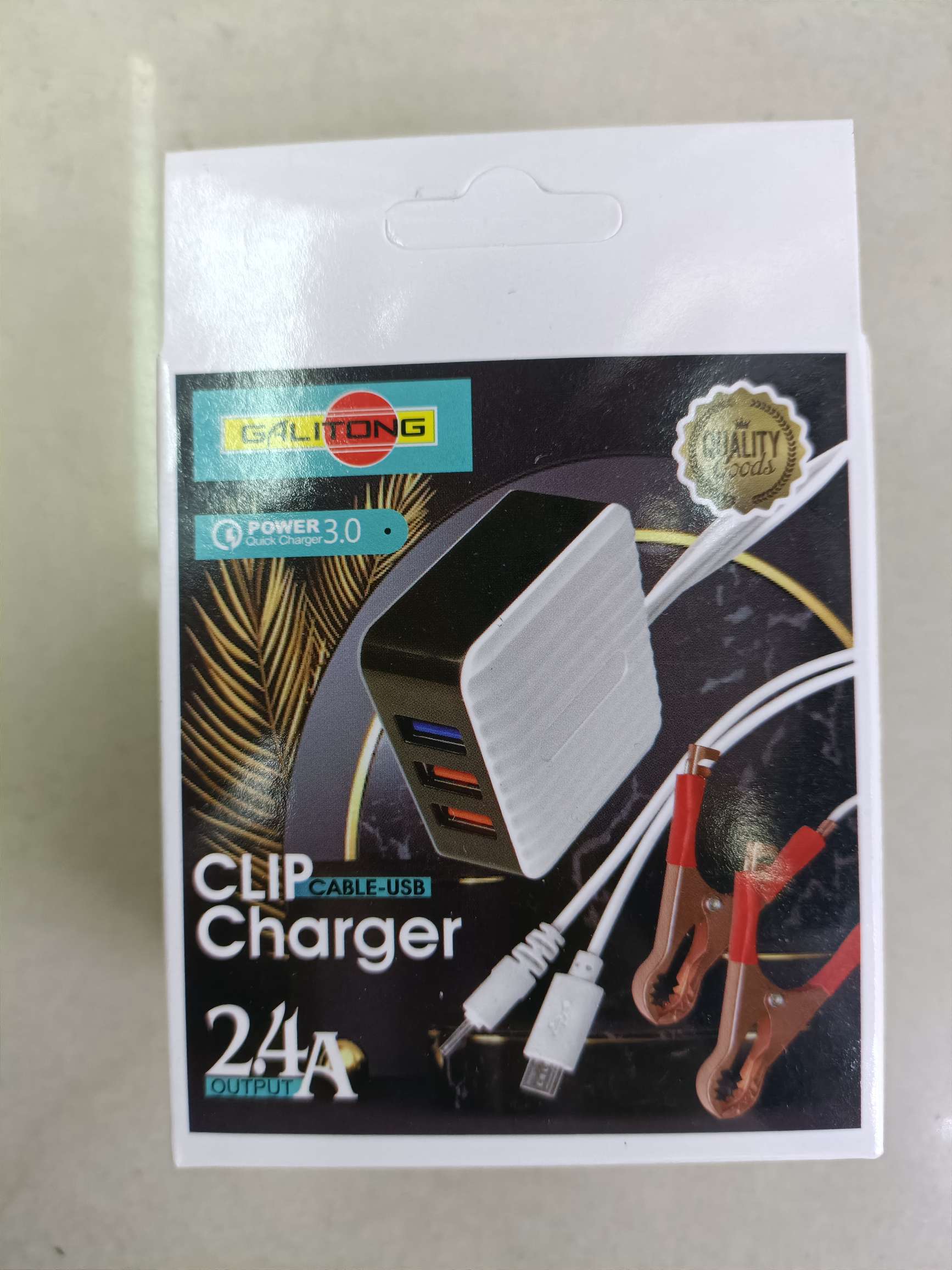 Square 3USB doble clip rojo para cargador de teléfono con clip de carga detail image 3