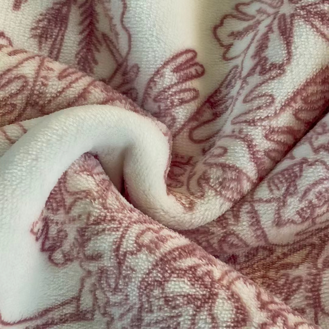 2023新品雪棉绒毯加厚复合抗静电云毯单层AB版四季多用途工艺毯树叶字母油红详情图4