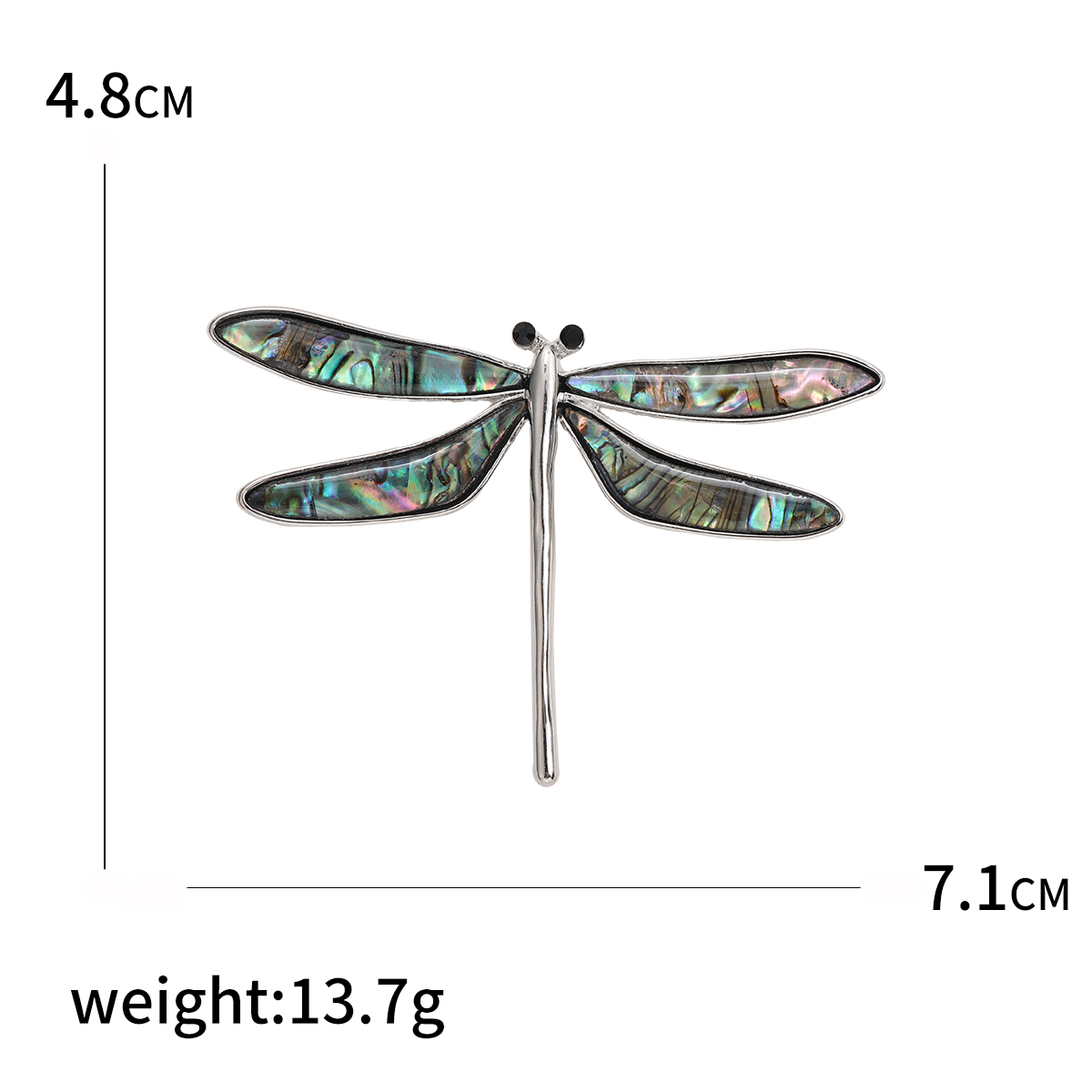 Factory direct sales, creative and light luxury new abalone, shell and dragonfly brooch, anti-glare Specification image