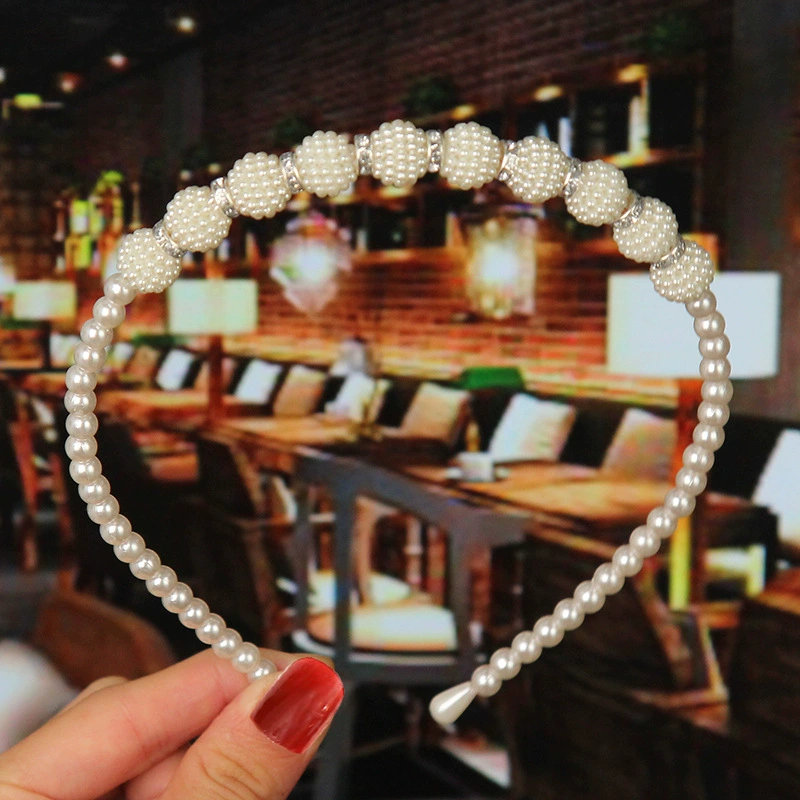FLY1864 Korean version of the internet-famous handcrafted hair accessory, simple and versatile, facial wash headband, bow pearl headband, wedding bridesmaid headwear pic 7