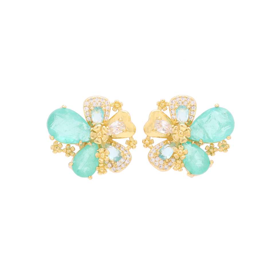 Wholesale of genuine gold electroplated zircon three-dimensional flower necklaces and earrings, heavy industry light luxury fashion jewelry sets Application Scenario