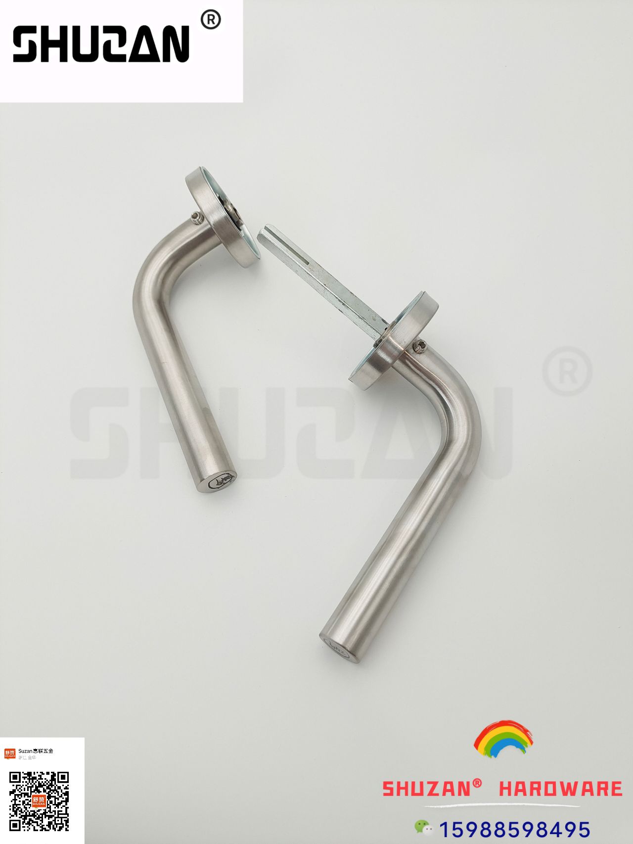 Shuzan silver wood door handle multi-especificación boutique handle fuerte y duradero no es fácil de oxidar Specification image