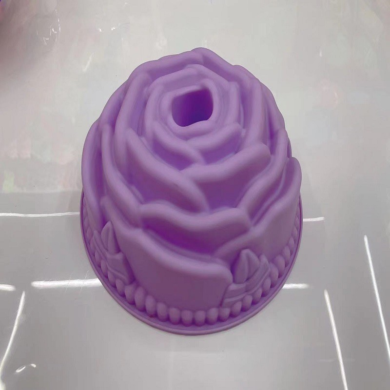 厂家专供创意玫瑰蛋糕模 DIY食品级硅胶易脱戚风蛋糕胚烘焙工具详情8