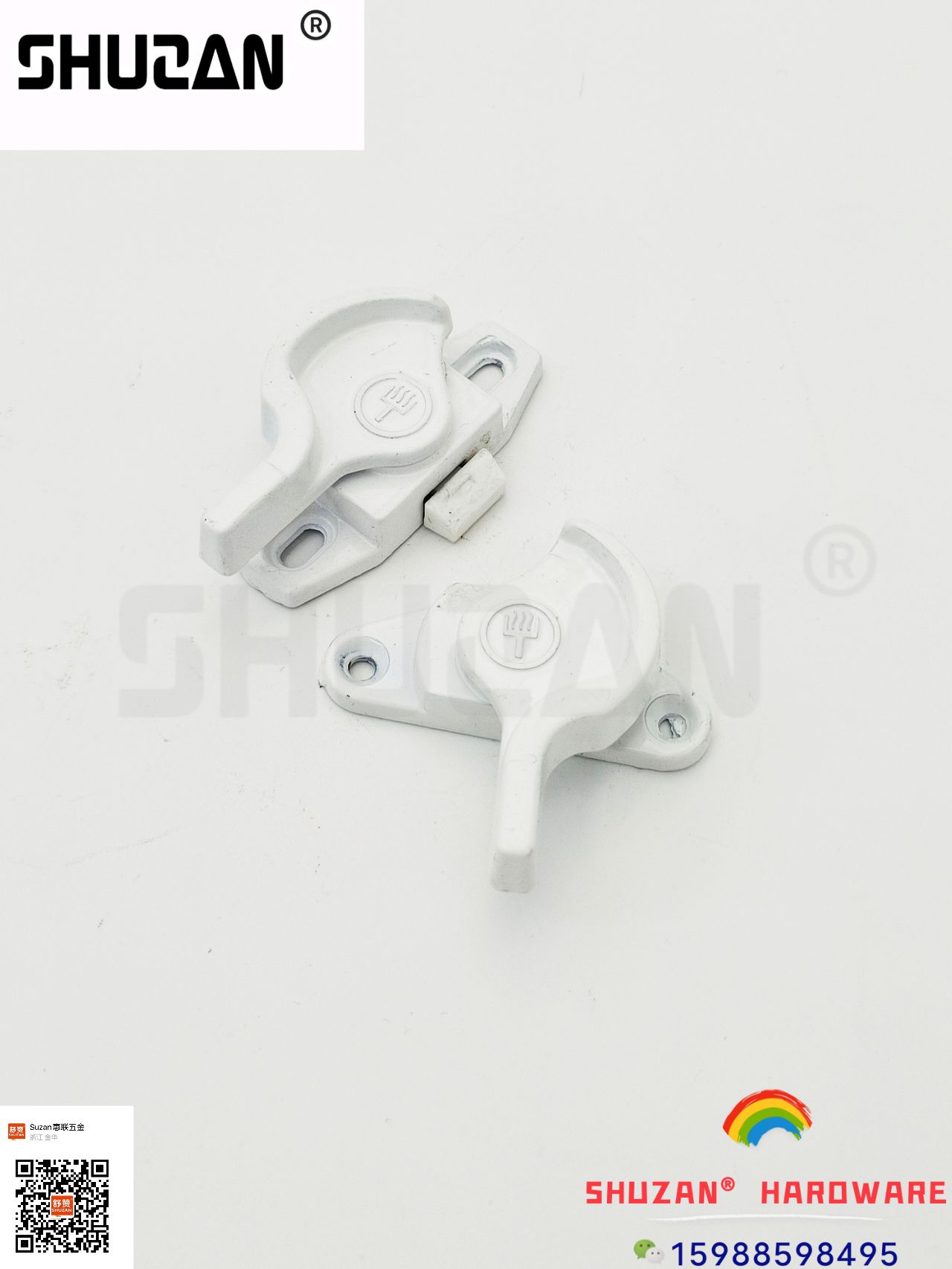 Shuzan hardware crescent Lock is sturdy and durable. It comes in various sizes and specifications and is exclusively supplied for export. It is a white crescent lock details Picture