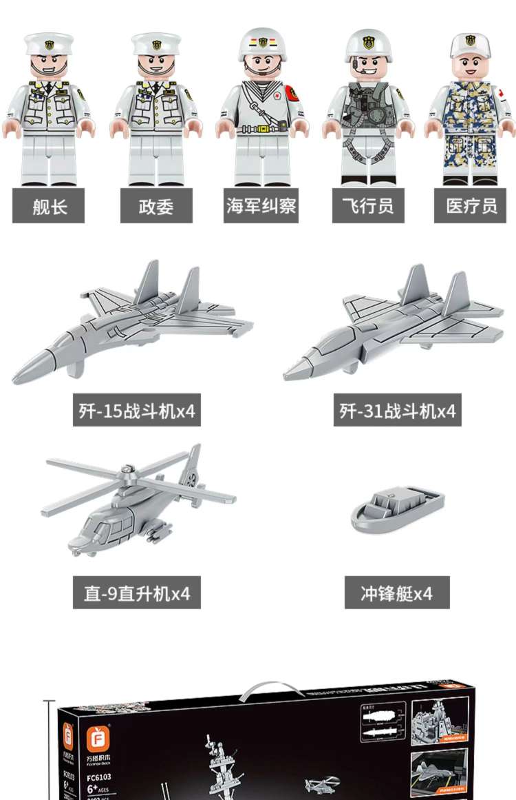 Fangcheng Aircraft Carrier Large building block model assembly 6 toys 8 Boys 10-year-old children gift Adults High difficulty detail image 5