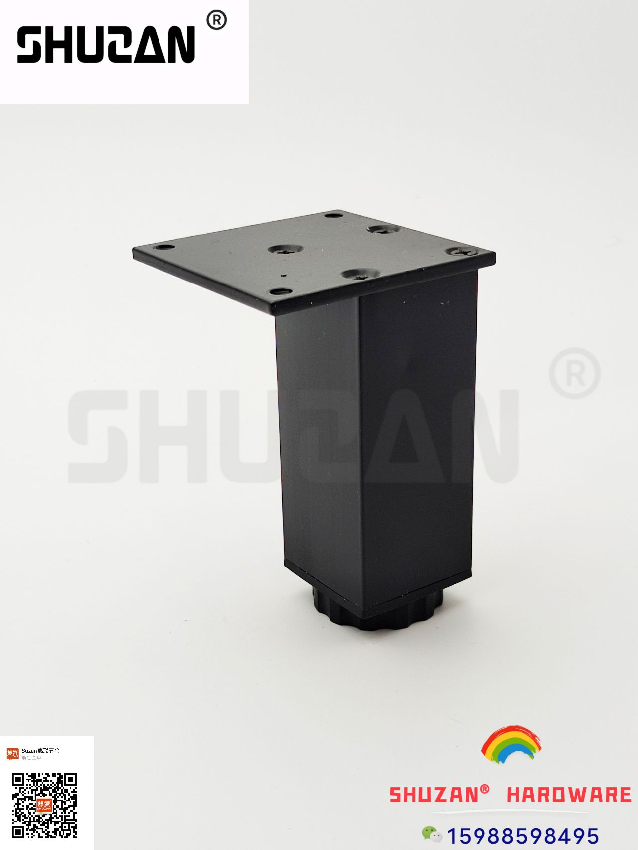 The black and simple style of the Shuzan hardware cabinet legs are sturdy, durable, elegant and generous, exclusively for foreign trade Specification image