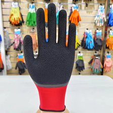 新款可定制LOGO乳胶发泡工作手套防护劳保手套零售批发工地搬运手套