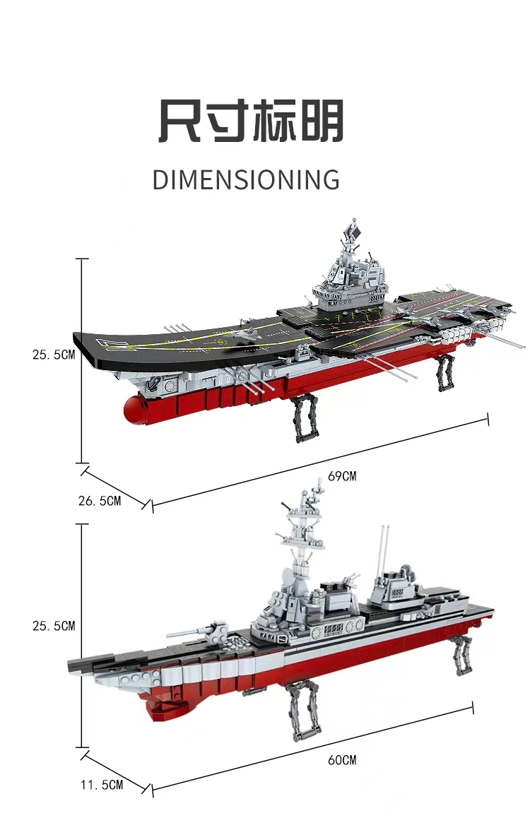 Fangcheng Aircraft Carrier Large building block model assembly 6 toys 8 Boys 10-year-old children gift Adults High difficulty Specification image