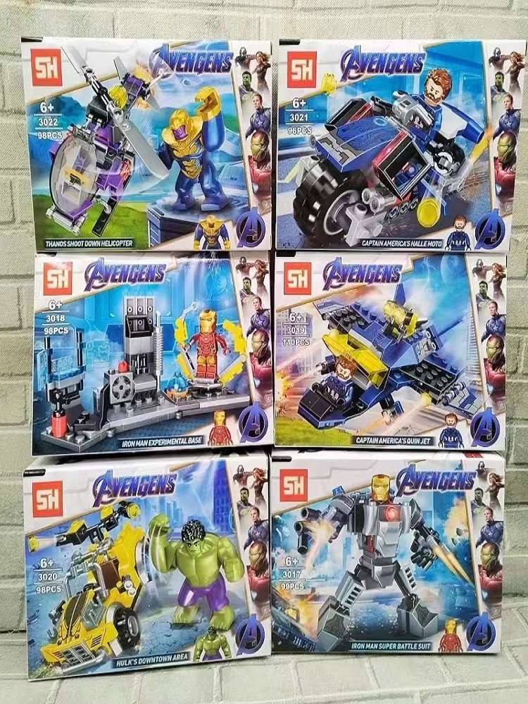 Marvel building blocks, Avengers, Iron Man, Thanos and Captain America children's educational building toys, boy building gifts details Picture