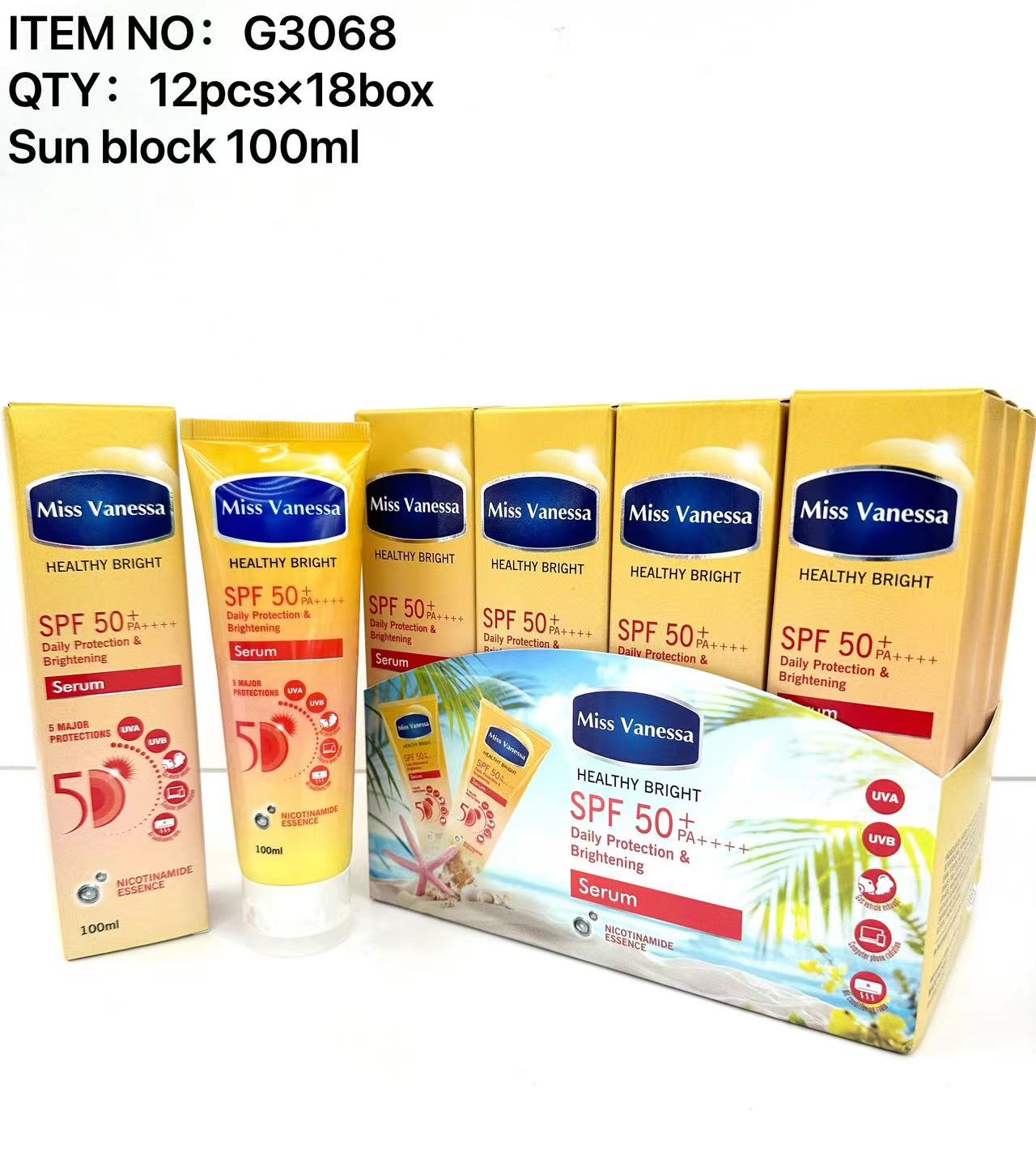 For export only: Hydrating, moisturizing, isolating, sweat-proof, non-greasy, whitening and refreshing sunscreen lotion details Picture