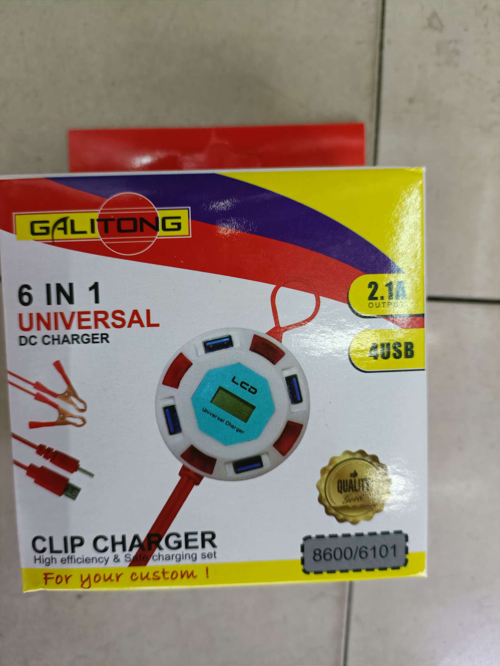 Circular con pantalla de visualización 4USB doble cargador de clip rojo detail image 2