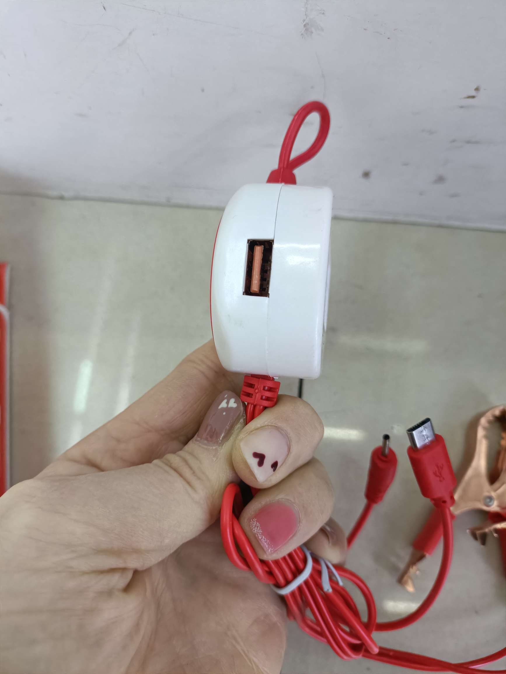2USB side USB dual red clip charger detail image 9