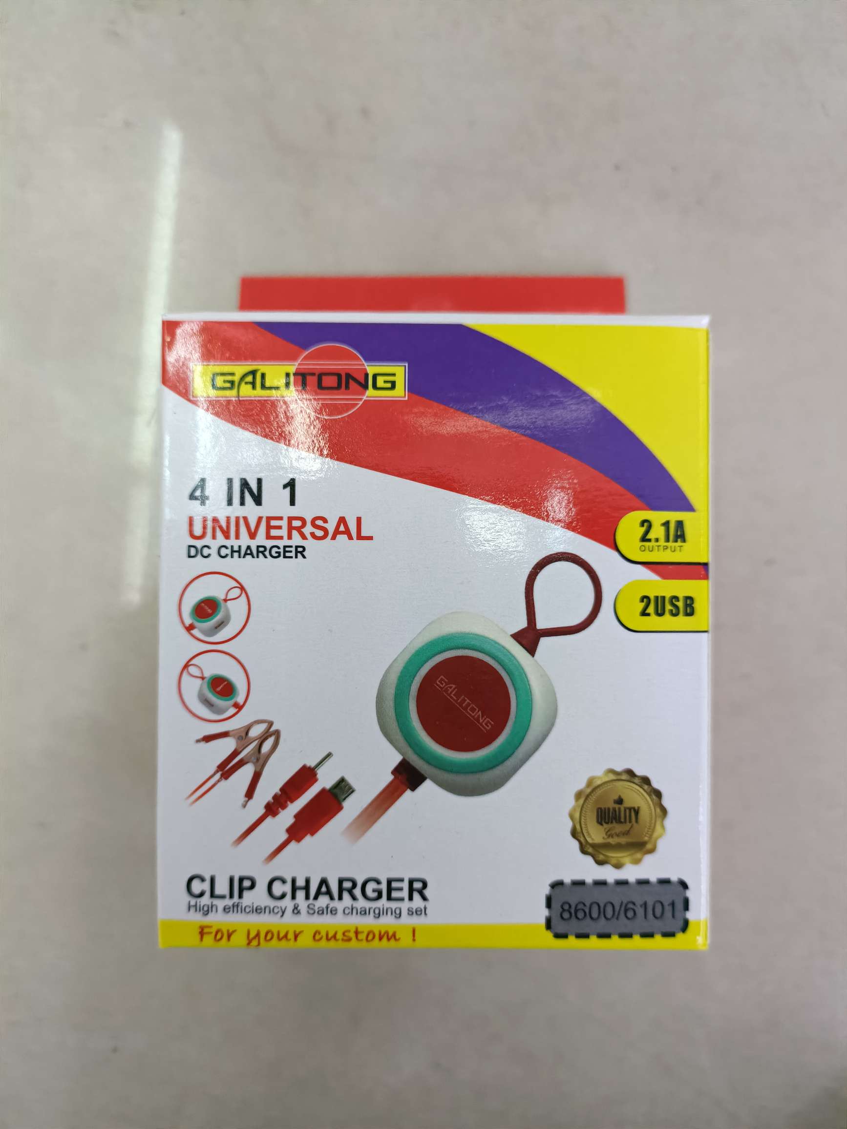 2USB side USB dual red clip charger detail image 2