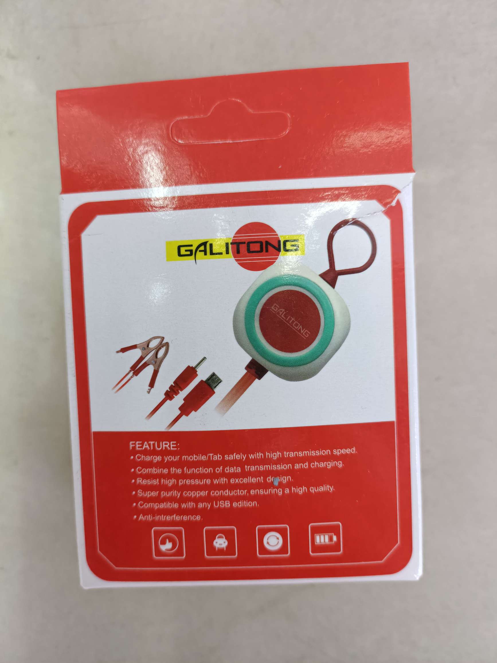 2USB side USB dual red clip charger detail image 3