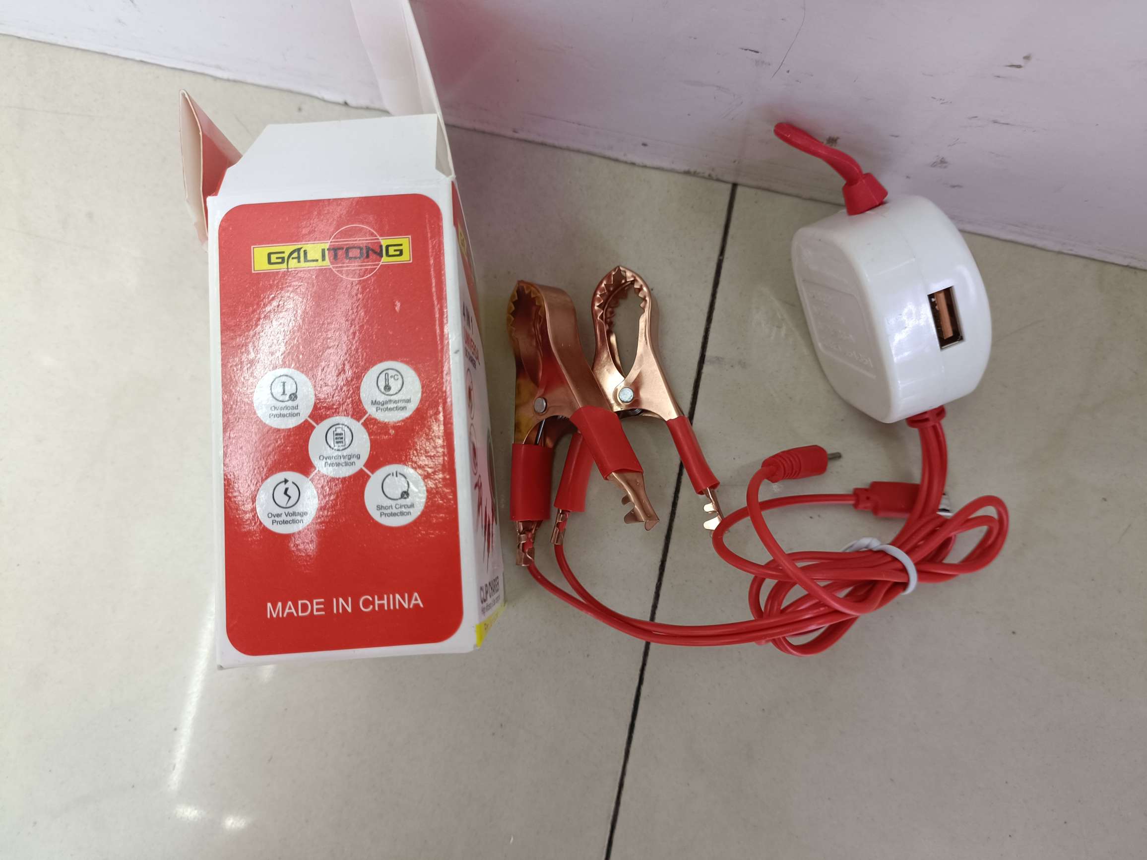 2USB side USB dual red clip charger Specification image