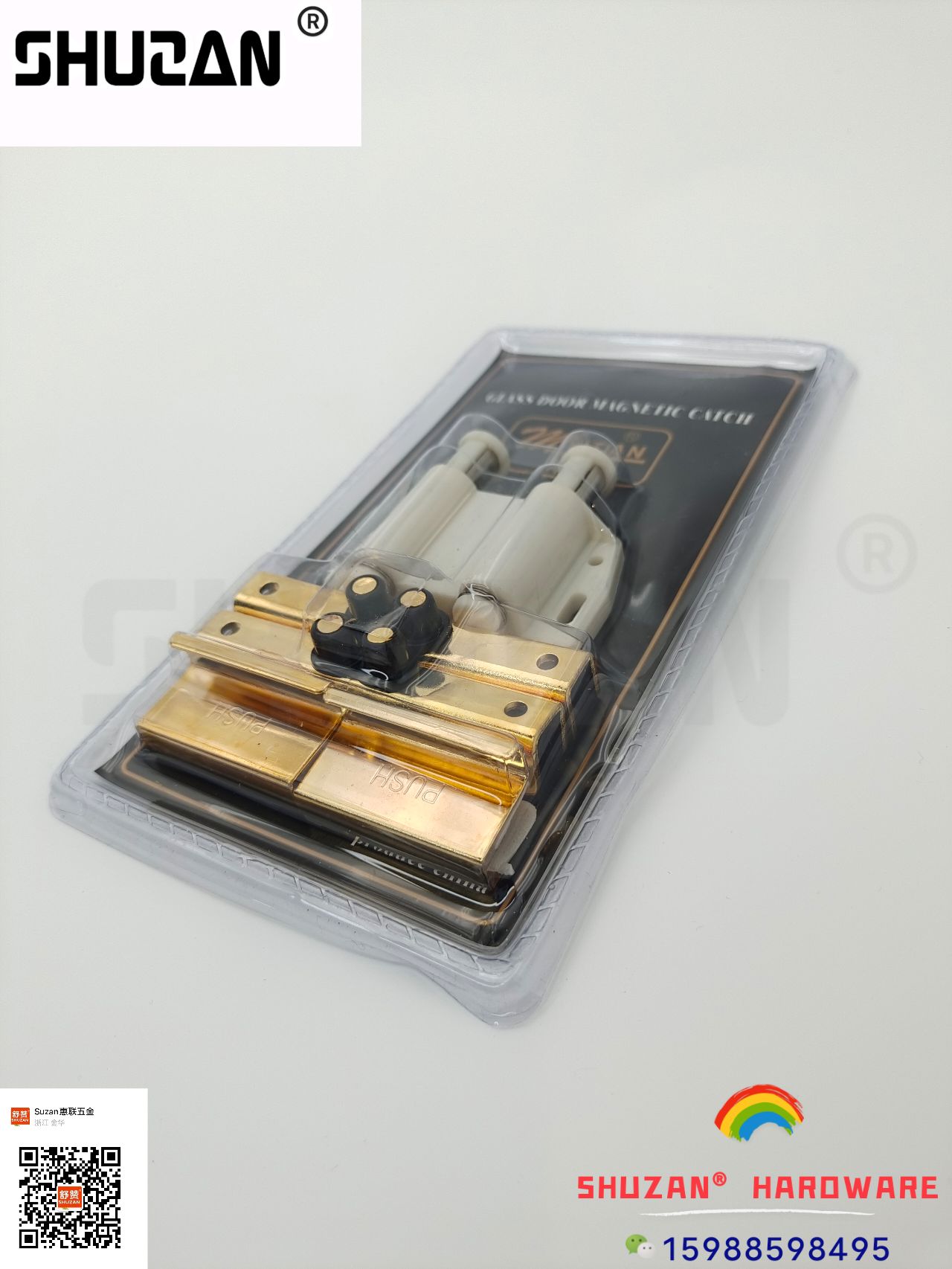 High-quality stainless steel floor touch door, high-quality silent door stop, hardware accessories, strong magnetic door stop, with packaging details Picture