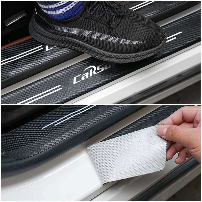 Car door bowl luminous reflective stickers, handle protection stickers, handle decoration, door bowl stickers, scratch resistance, anti-collision strips, carbon fiber Specification image