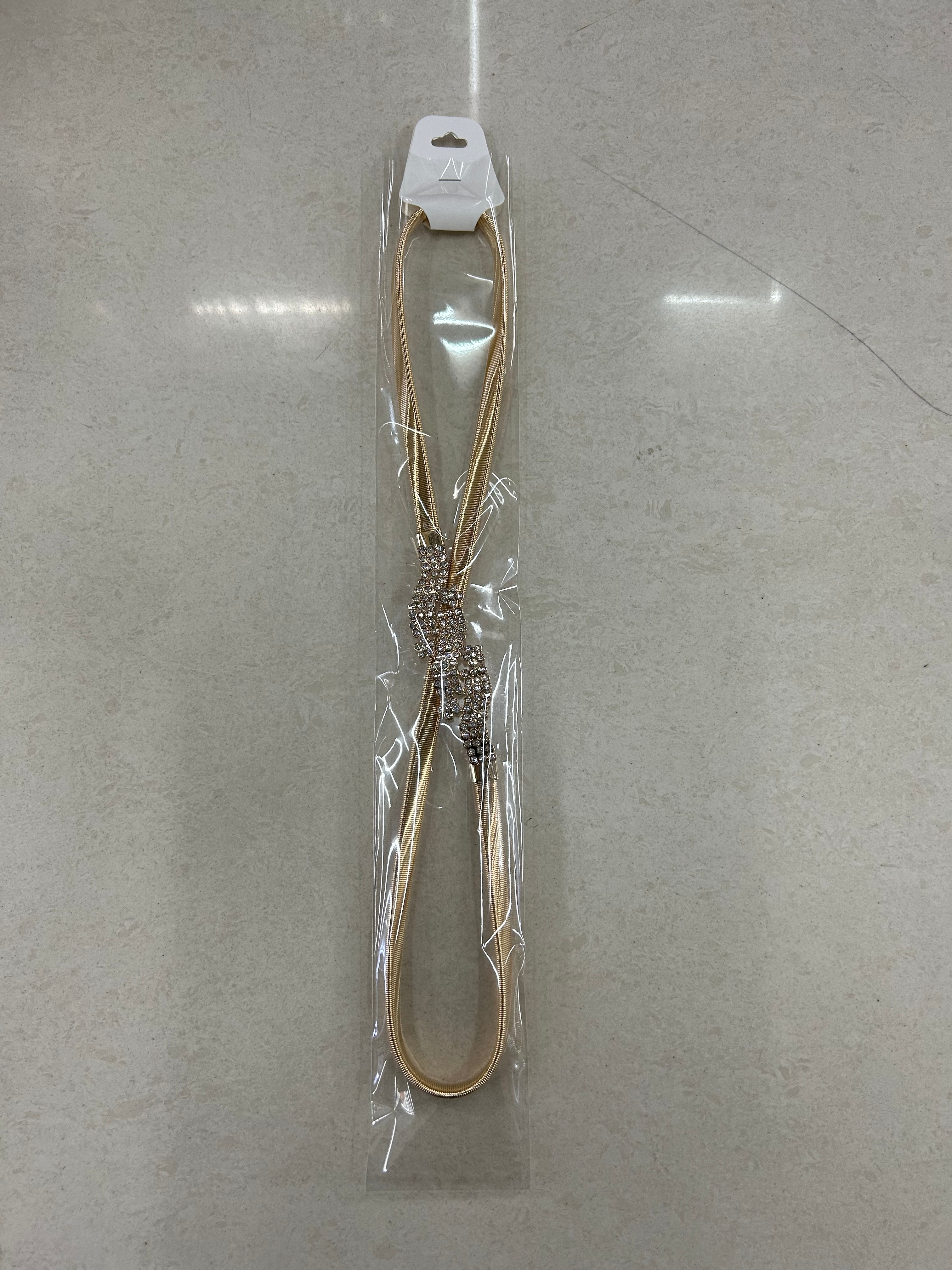 腰链女士装饰细腰简约百搭配连衣裙合金弹力弹簧链小皮带裙女