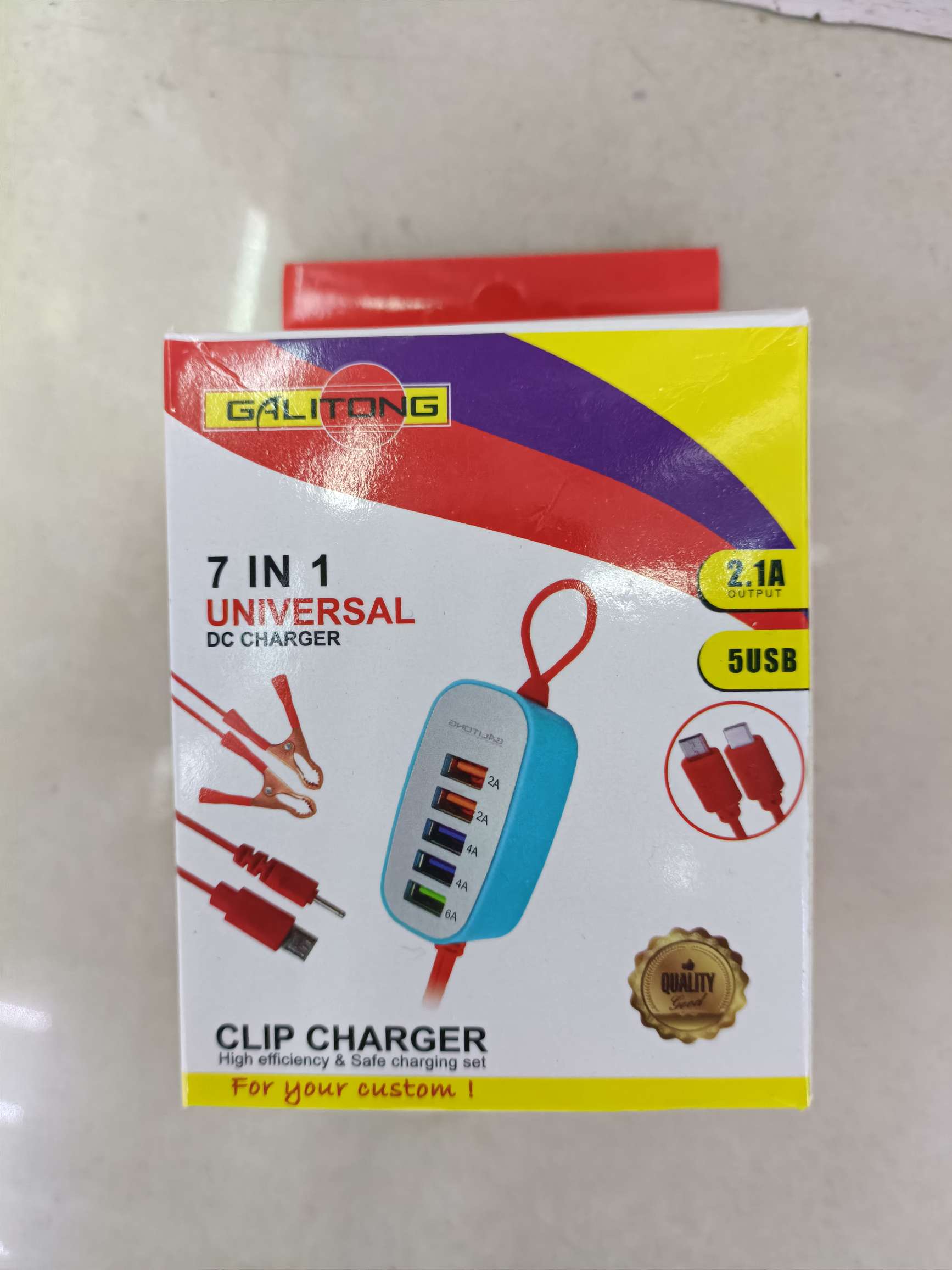 5USB doble cargador de clip rojo detail image 2