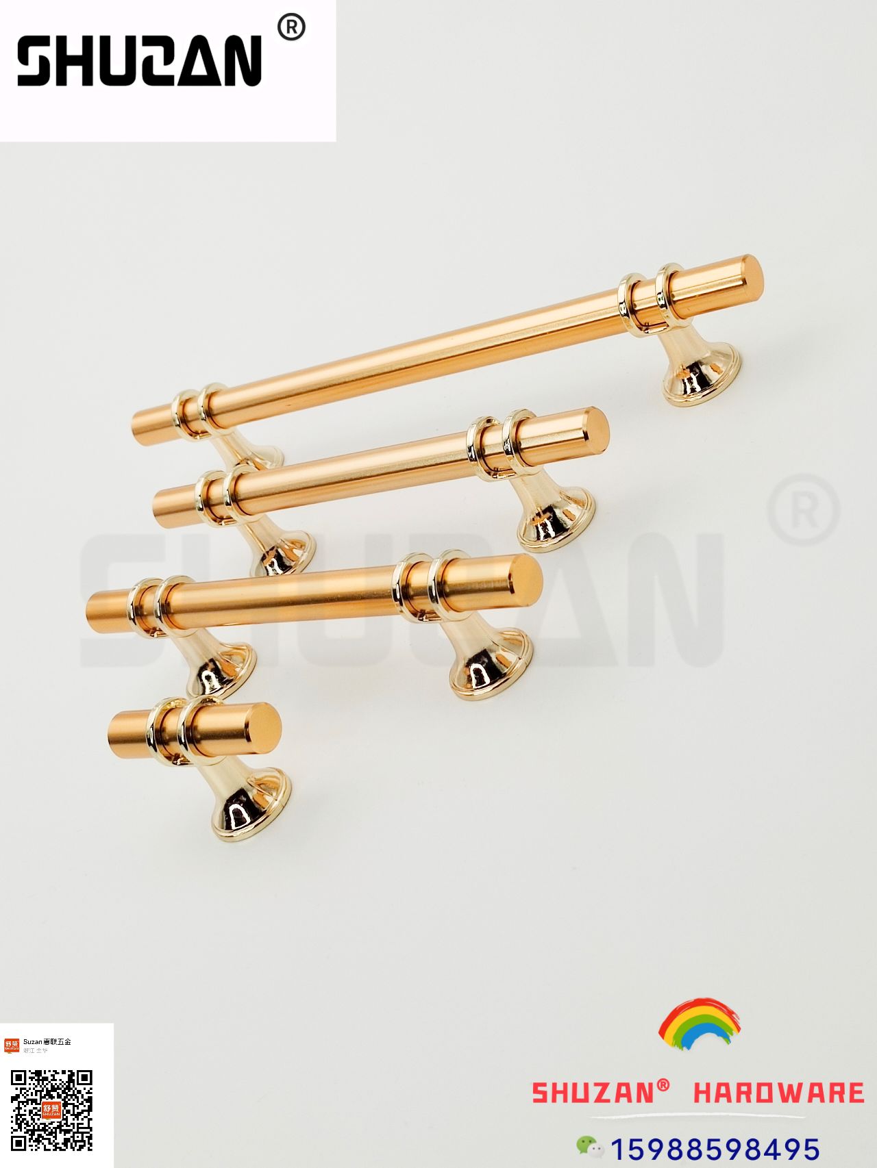 Shuzan hardware handles: Golden handles with smooth touch. Shuzan handles are exclusively for foreign trade Application Scenario