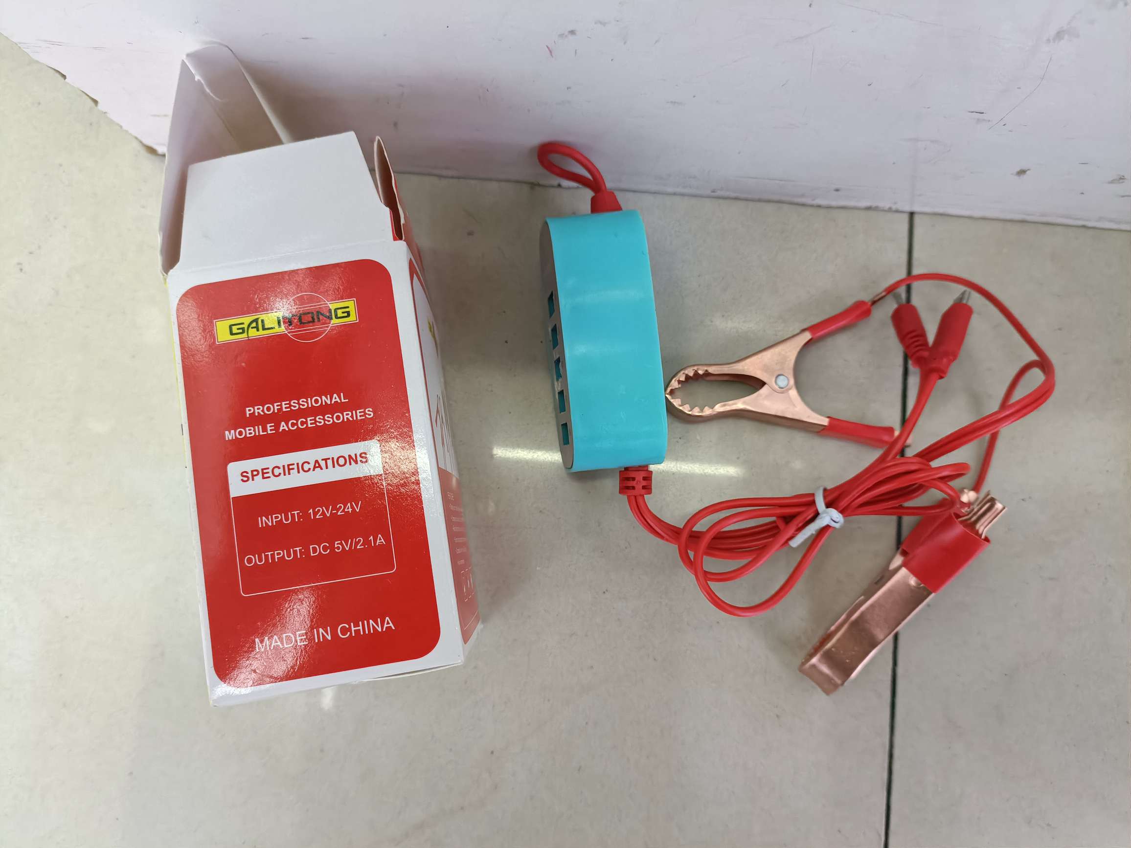 5USB doble cargador de clip rojo details Picture