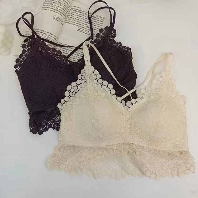 Dreamy red and pink lingerie with thin shoulder straps, sexy and beautiful back, lace, comfortable and breathable vest style Specification image