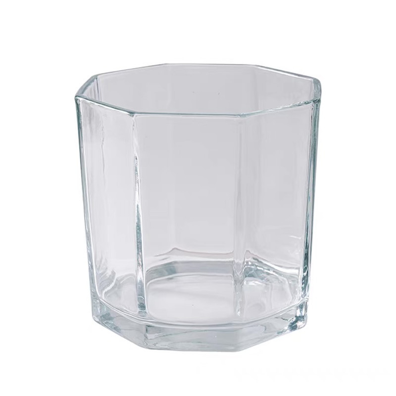 Yuxing Glass's simple and creative octagonal glass vase, thickened pennywort and pothos hydroponic plant vase, candlestick decorative item Item Picture