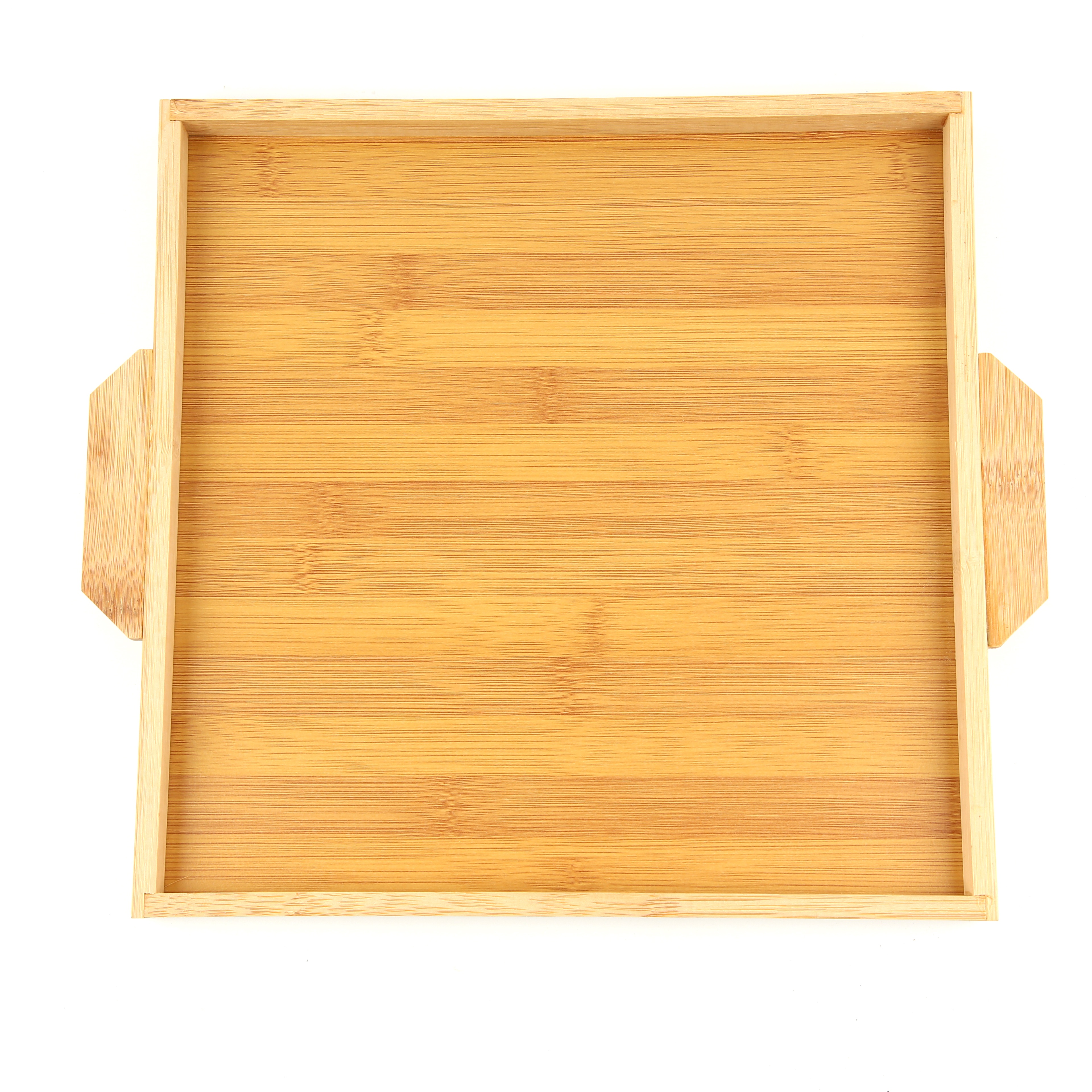 Jiehao bamboo square double-ear tray, water cup tray, commercial and household tea cup bamboo tray details Picture