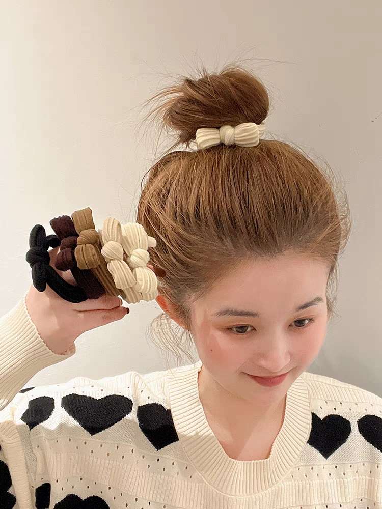 5 bandas de cuero para mujeres atar el cabello cuerda de cabeza arco cuerda de pelo alta elasticidad aros de pelo duraderos cola de caballo de las niñas fundas de pelo accesorios de pelo Application Scenario