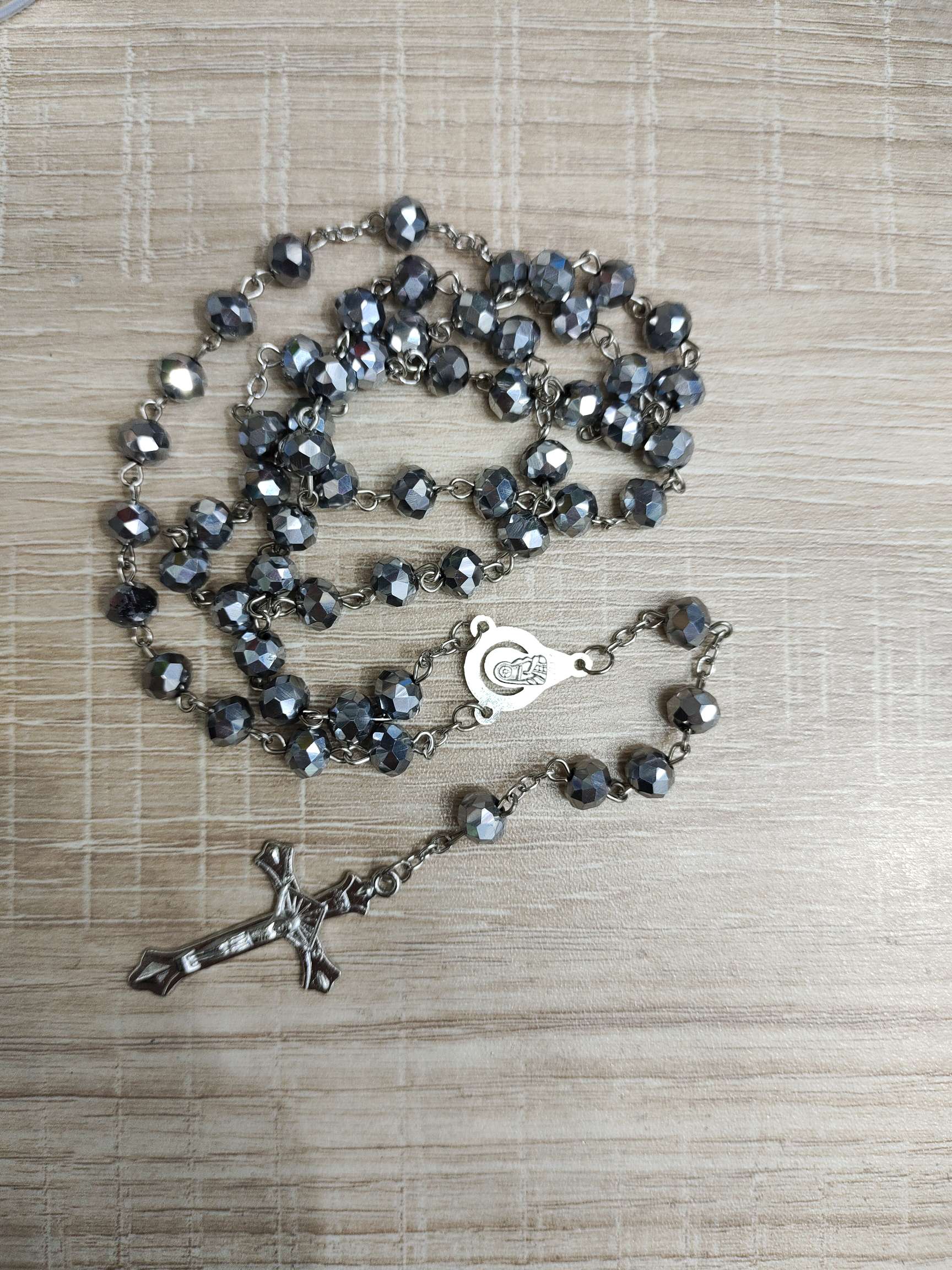 流行念珠镂空合金珠十字架项链，59颗吊坠男女通用款式，欢迎客户选购详情图2