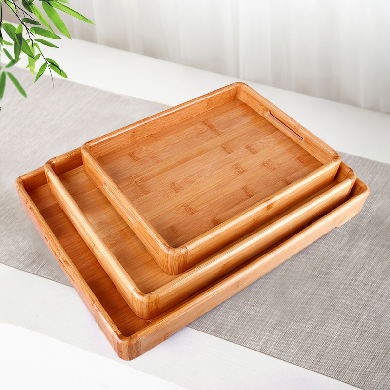 竹制圆角托盘细节图