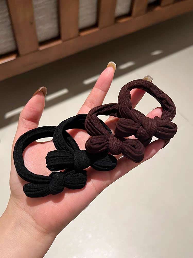 5 bandas de cuero para mujeres atar el cabello cuerda de cabeza arco cuerda de pelo alta elasticidad aros de pelo duraderos cola de caballo de las niñas fundas de pelo accesorios de pelo details Picture