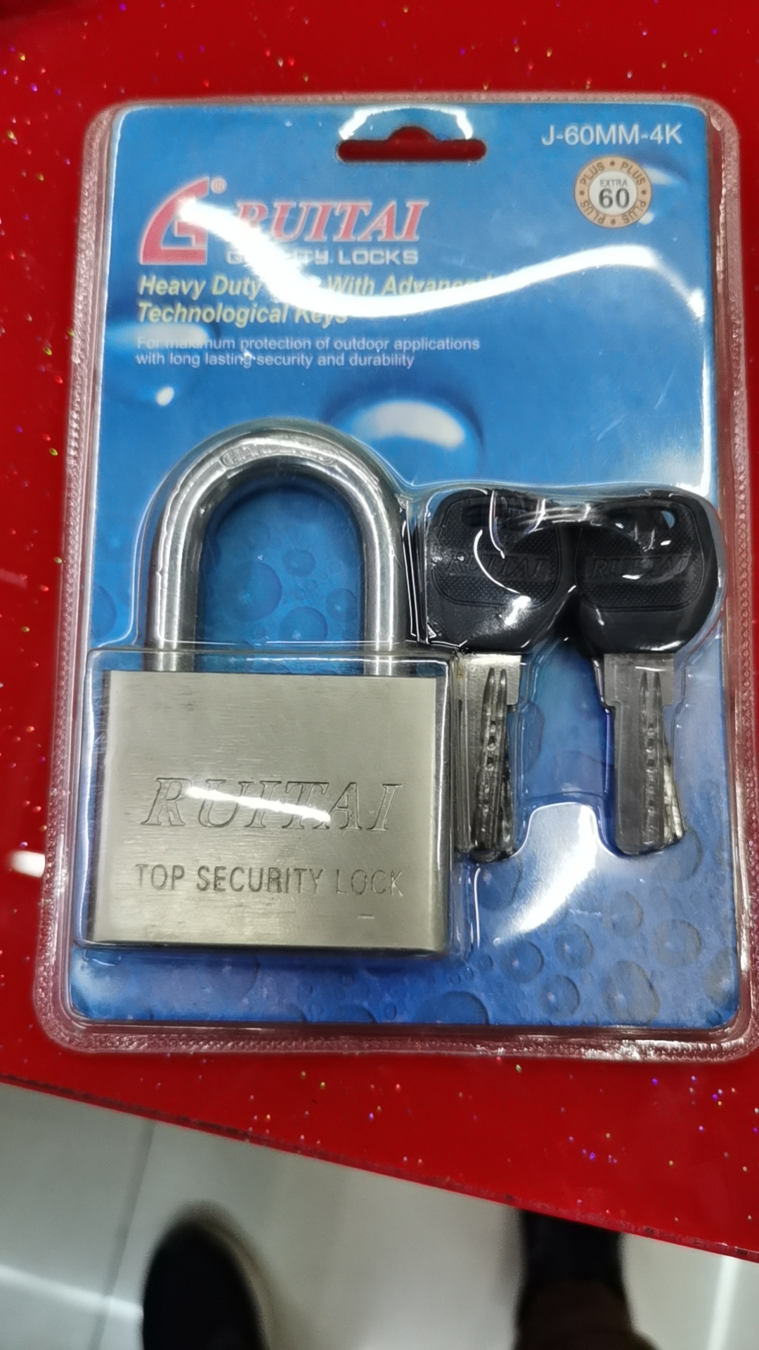 Copper core iron plastic key padlock hanging board details Picture