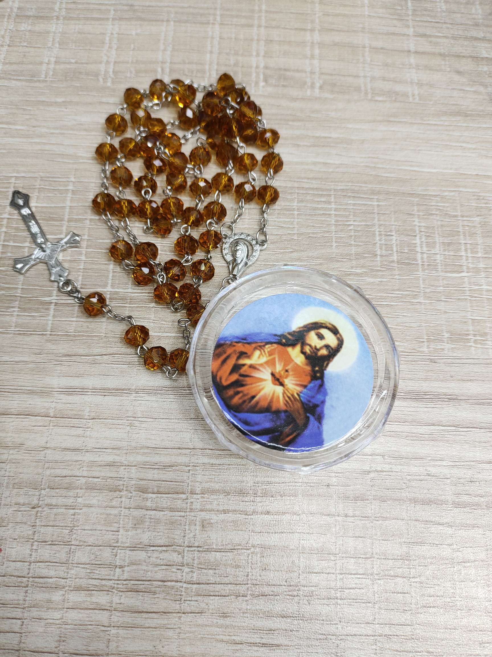 流行念珠镂空合金珠十字架项链，59颗吊坠男女通用款式，欢迎客户选购详情图3